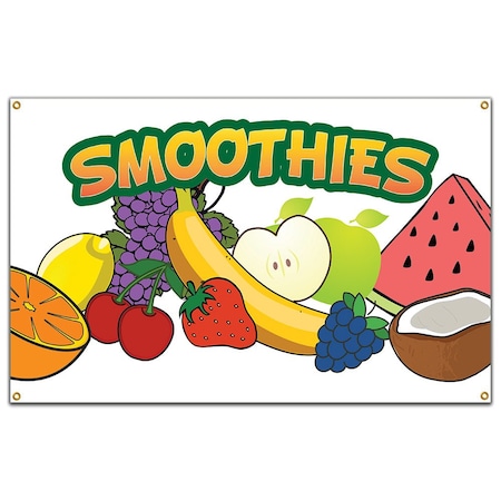 Signmission Smoothies Banner Concession Stand Food Truck Single Sided B-72 Smoothies19